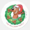 Scooby_in_Christmas_Wreath_-_Personalized_Classic_Round_Sticker_1 Scooby In Christmas Wreath Personalized Classic Round Sticker