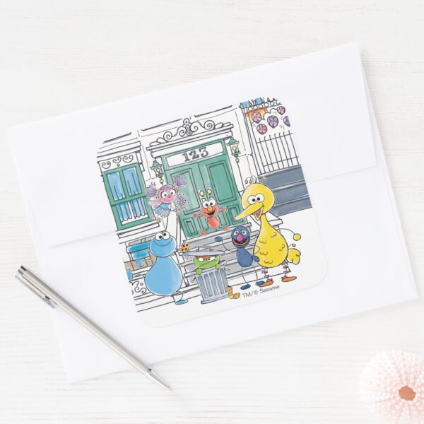 Sesame_Pals_Doodley_Graphic_Square_Sticker_3 Sesame Pals Doodley Graphic Square Sticker
