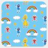 Sesame_Pals_Rainbow_Doodley_Pattern_Square_Sticker_1 Sesame Pals Rainbow Doodley Pattern Square Sticker