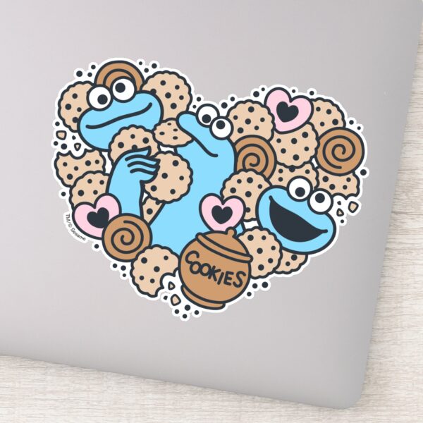 Sesame_Sesame___Cookie_Monster_Doodle_Heart_Sticker_1 Sesame Sesame Cookie Monster Doodle Heart Sticker