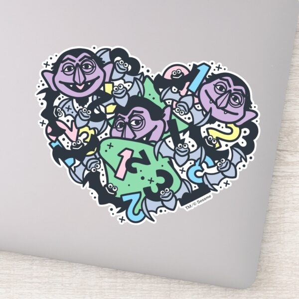 Sesame Sesame Count Von Count Doodle Heart Sticker