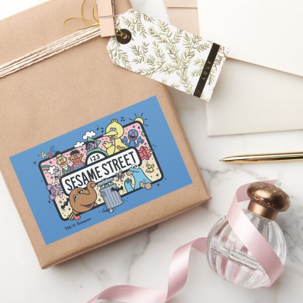 Sesame_Sesame___Sesame_Pals_Doodle_Sign_Rectangular_Sticker_5 Sesame Sesame Sesame Pals Doodle Sign Rectangular Sticker