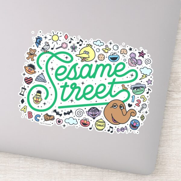 Sesame_Sesame___Sesame_Street_Green_Doodle_Script_Sticker_1 Sesame Sesame Sesame Street Green Doodle Script Sticker