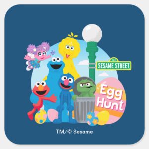 Sesame Street Easter Egg Hunt Square Sticker