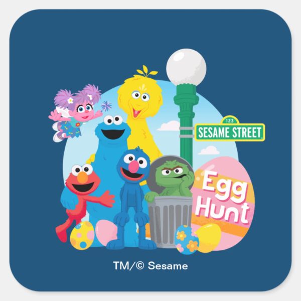 Sesame_Street_Easter_Egg_Hunt_Square_Sticker_1 Sesame Street Easter Egg Hunt Square Sticker