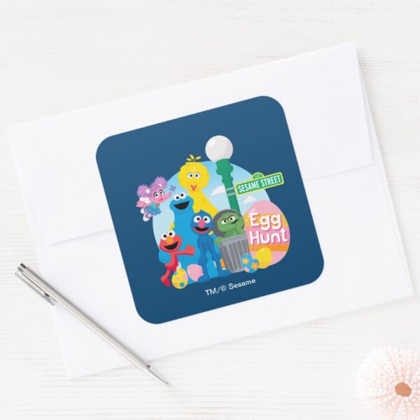 Sesame_Street_Easter_Egg_Hunt_Square_Sticker_3 Sesame Street Easter Egg Hunt Square Sticker