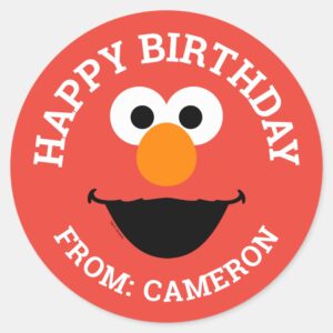 Sesame Street Elmo Face Happy Birthday Gift Tag