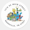Sesame_Street_Pals_Baby_Shower_Address_Classic_Round_Sticker_1 Sesame Street Pals Baby Shower Address Classic Round Sticker