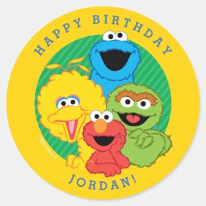 Sesame Street Pals Birthday Classic Round Sticker