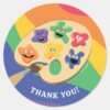Sesame_Street_Pals_Rainbow_Art_Party_Thank_You_Classic_Round_Sticker_1 Sesame Street Pals Rainbow Art Party Thank You Classic Round Sticker