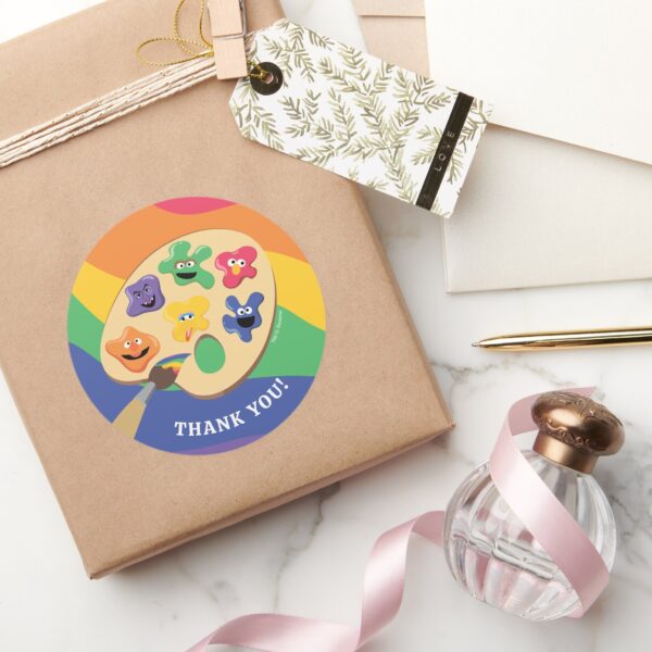 Sesame_Street_Pals_Rainbow_Art_Party_Thank_You_Classic_Round_Sticker_5 Sesame Street Pals Rainbow Art Party Thank You Classic Round Sticker