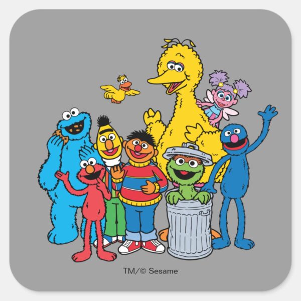 Sesame_Street_Pals_Waving_Square_Sticker_1 Sesame Street Pals Waving Square Sticker