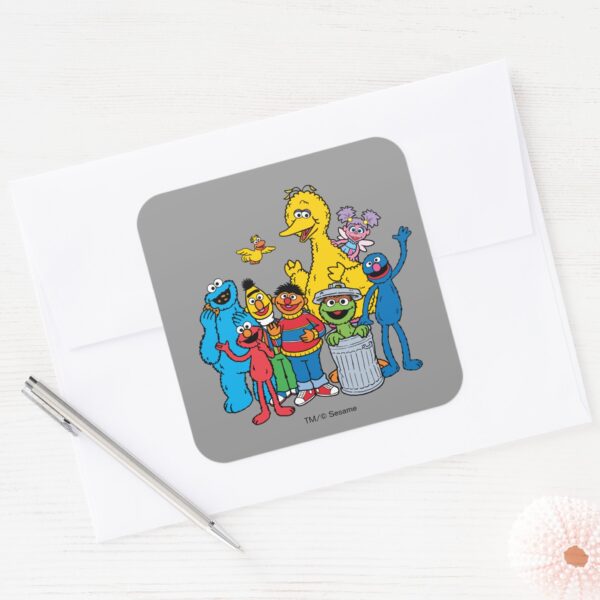 Sesame_Street_Pals_Waving_Square_Sticker_3 Sesame Street Pals Waving Square Sticker