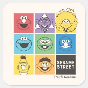 Sesame Street Pals Color Blocks Square Sticker