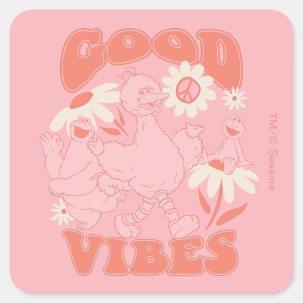 Sesame_Street_Pals___Good_Vibes_Square_Sticker_1 Sesame Street Pals Good Vibes Square Sticker