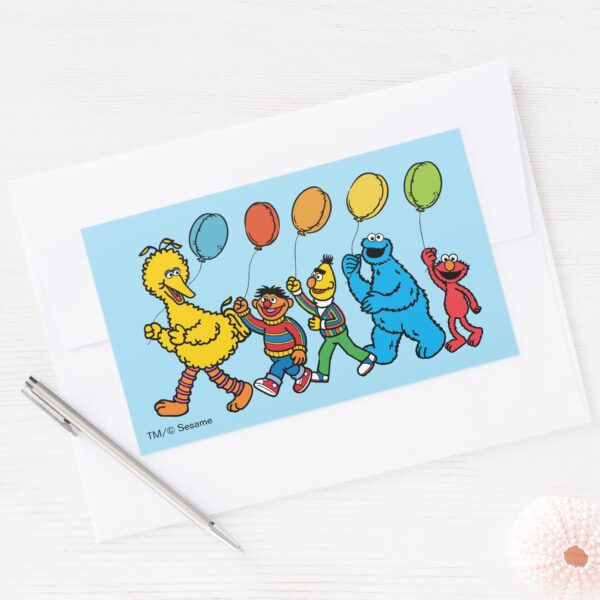 Sesame_Street_Pals___Party_Balloons_Rectangular_Sticker_3 Sesame Street Pals Party Balloons Rectangular Sticker