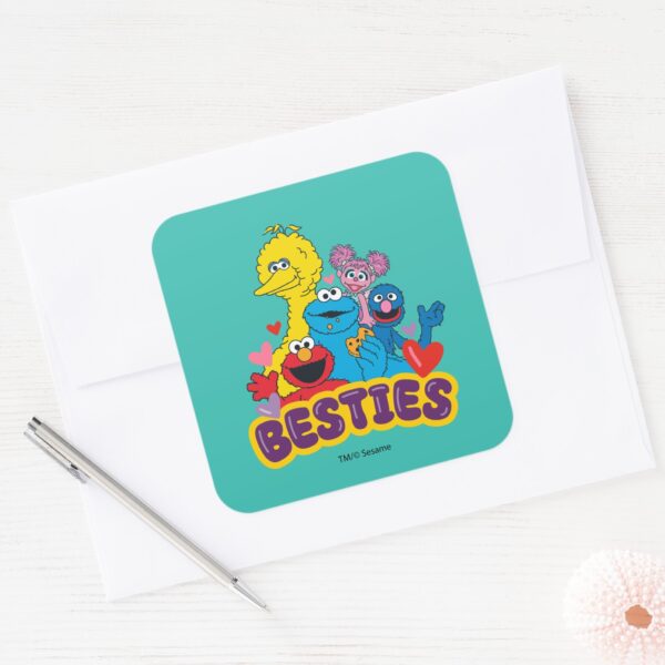 Sesame_Street_Valentine_Besties_Square_Sticker_3 Sesame Street Valentine Besties Square Sticker