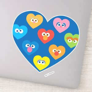 Sesame Street Valentine Hearts Pattern Sticker