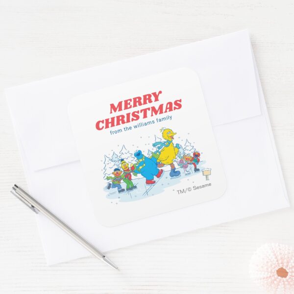 Sesame_Street_Winter___Merry_Christmas_Square_Sticker_3 Sesame Street Winter Merry Christmas Square Sticker