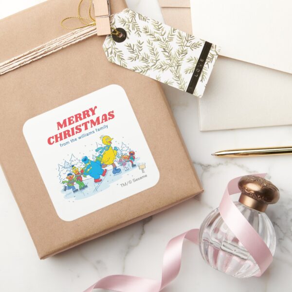Sesame_Street_Winter___Merry_Christmas_Square_Sticker_5 Sesame Street Winter Merry Christmas Square Sticker