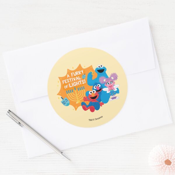 Sesame_Street___A_Furry_Festival_of_Lights!_Classic_Round_Sticker_3 Sesame Street A Furry Festival Of Lights Classic Round Sticker