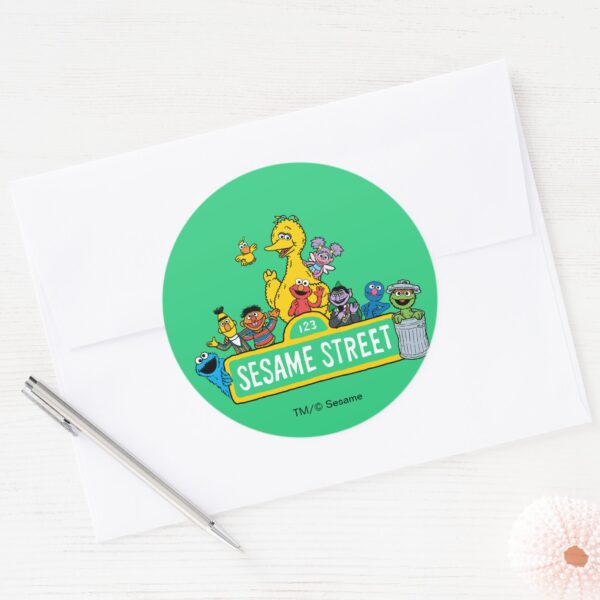 Sesame_Street___All_Around_the_Sesame_Street_Sign_Classic_Round_Sticker_3 Sesame Street All Around The Sesame Street Sign Classic Round Sticker