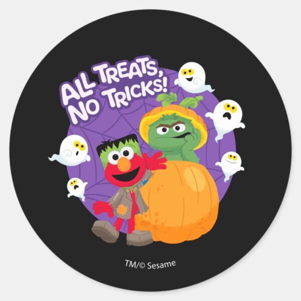 Sesame_Street___All_Tricks_No_Treats!_Classic_Round_Sticker_1 Sesame Street All Tricks No Treats Classic Round Sticker