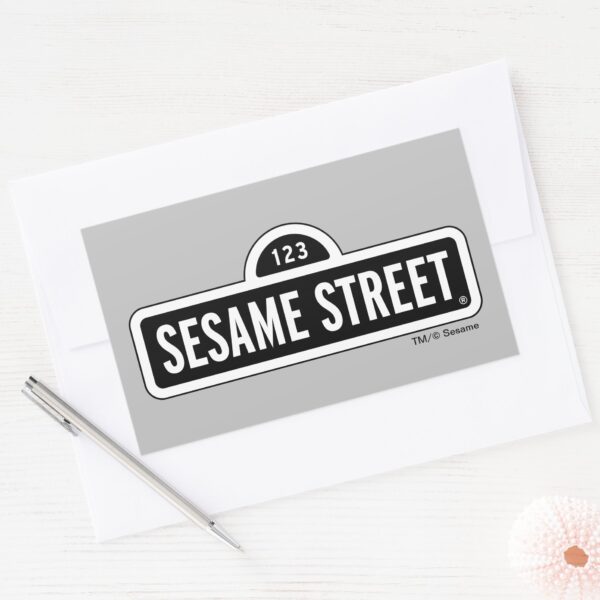 Sesame_Street___B&W_Logo_Rectangular_Sticker_3 Sesame Street BW Logo Rectangular Sticker