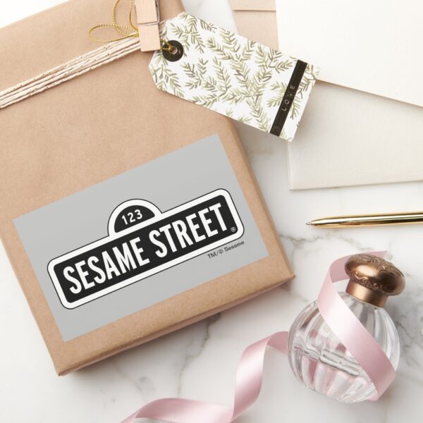 Sesame_Street___B&W_Logo_Rectangular_Sticker_5 Sesame Street BW Logo Rectangular Sticker
