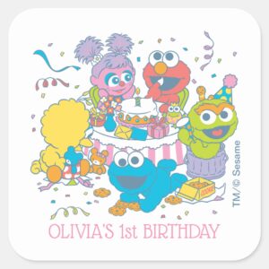 Sesame_Street___Baby's_First_Birthday_Square_Sticker_1 Sesame Street Babys First Birthday Square Sticker