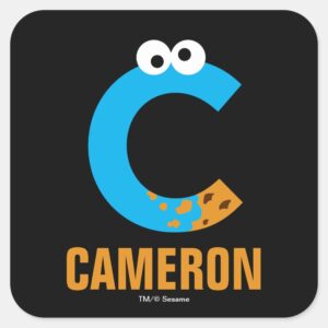 Sesame Street C Is For Cookie Monster Square Sticker