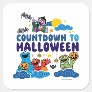 Sesame_Street___Countdown_to_Halloween_Square_Sticker_1 Sesame Street Countdown To Halloween Square Sticker