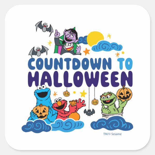 Sesame_Street___Countdown_to_Halloween_Square_Sticker_1 Sesame Street Countdown To Halloween Square Sticker