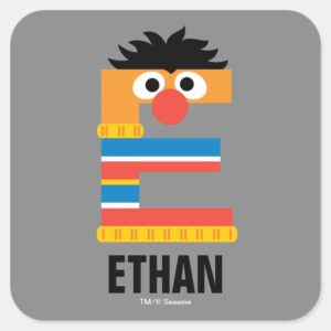 Sesame Street E Is For Ernie Square Sticker