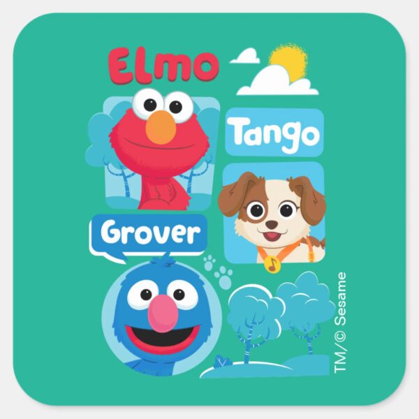 Sesame_Street___Elmo,_Tango,_&_Grover_Park_Graphic_Square_Sticker_1 Sesame Street Elmo Tango Grover Park Graphic Square Sticker