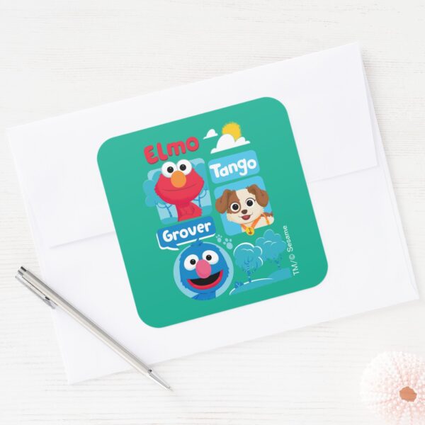 Sesame_Street___Elmo,_Tango,_&_Grover_Park_Graphic_Square_Sticker_3 Sesame Street Elmo Tango Grover Park Graphic Square Sticker