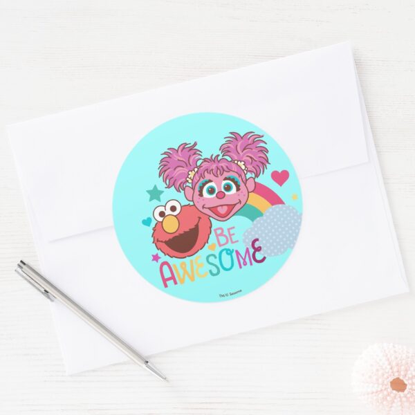Sesame_Street___Elmo_&_Abby_-_Be_Awesome_Classic_Round_Sticker_3 Sesame Street Elmo Abby Be Awesome Classic Round Sticker