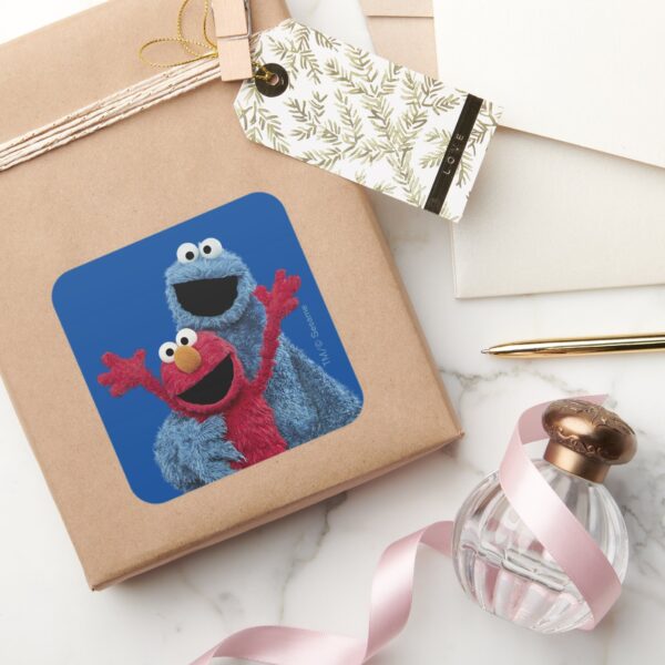 Sesame_Street___Elmo_&_Cookie_Monster_Square_Sticker_5 Sesame Street Elmo Cookie Monster Square Sticker