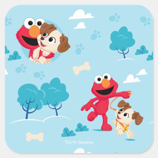 Sesame_Street___Elmo_&_Tango_Pattern_Square_Sticker_1 Sesame Street Elmo Tango Pattern Square Sticker