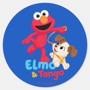 Sesame_Street___Elmo_&_Tango_Running_Classic_Round_Sticker_1 Sesame Street Elmo Tango Running Classic Round Sticker