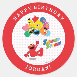 Sesame_Street___Elmo_and_Pals_-_Birthday_Balloons_Classic_Round_Sticker_1 Sesame Street Elmo And Pals Birthday Balloons Classic Round Sticker