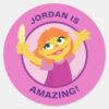 Sesame_Street___Julia_Holding_Feather_Classic_Round_Sticker_1 Sesame Street Julia Holding Feather Classic Round Sticker