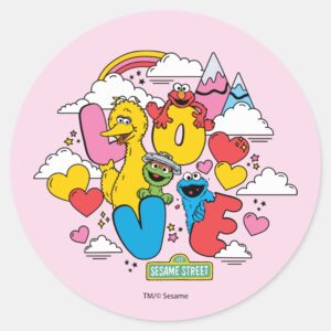 Sesame Street Love Classic Round Sticker
