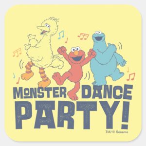 Sesame Street Monster Dance Party Square Sticker