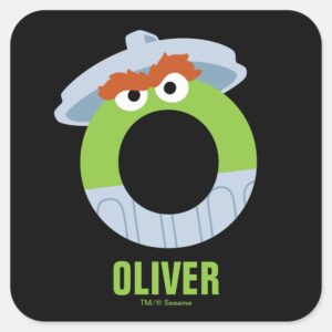 Sesame Street O Is For Oscar Square Sticker
