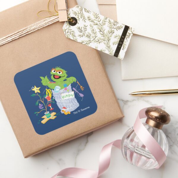 Sesame_Street___Oscar_-_Christmas_Tree_Square_Sticker_5 Sesame Street Oscar Christmas Tree Square Sticker