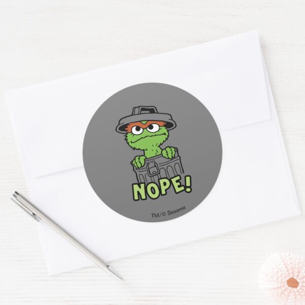 Sesame_Street___Oscar_the_Grouch_Nope!_Classic_Round_Sticker_3 Sesame Street Oscar The Grouch Nope Classic Round Sticker