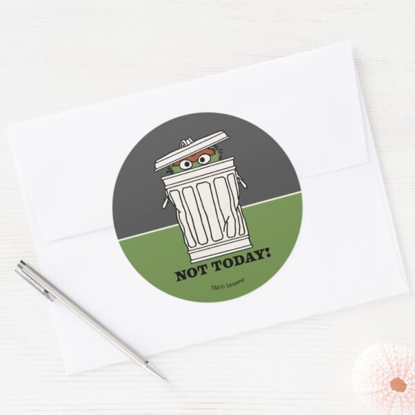 Sesame_Street___Oscar_the_Grouch_Not_Today!_Classic_Round_Sticker_3 Sesame Street Oscar The Grouch Not Today Classic Round Sticker