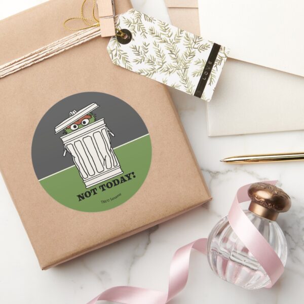 Sesame_Street___Oscar_the_Grouch_Not_Today!_Classic_Round_Sticker_5 Sesame Street Oscar The Grouch Not Today Classic Round Sticker