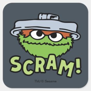 Sesame Street Oscar The Grouch Scram Square Sticker